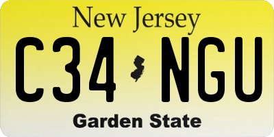 NJ license plate C34NGU