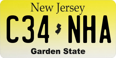 NJ license plate C34NHA