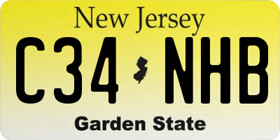 NJ license plate C34NHB