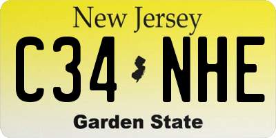 NJ license plate C34NHE