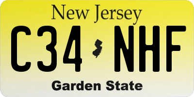 NJ license plate C34NHF