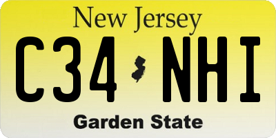 NJ license plate C34NHI