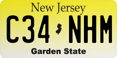 NJ license plate C34NHM