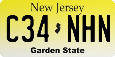 NJ license plate C34NHN