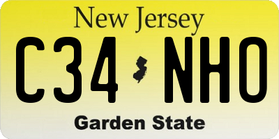 NJ license plate C34NHO
