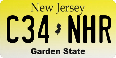 NJ license plate C34NHR
