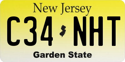 NJ license plate C34NHT