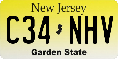 NJ license plate C34NHV