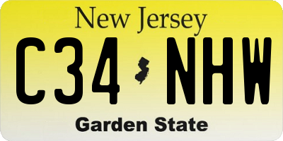 NJ license plate C34NHW