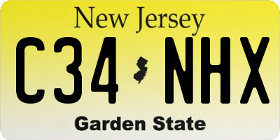 NJ license plate C34NHX