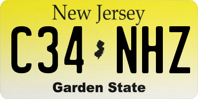 NJ license plate C34NHZ