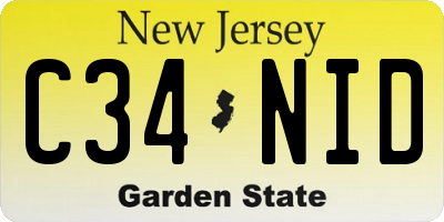 NJ license plate C34NID