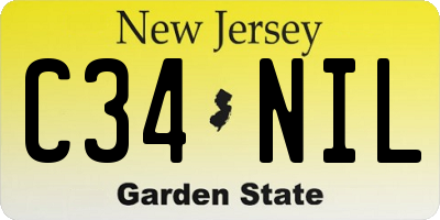 NJ license plate C34NIL