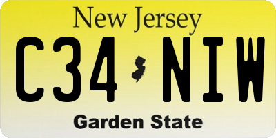 NJ license plate C34NIW