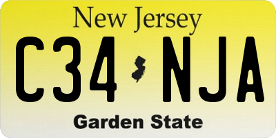 NJ license plate C34NJA