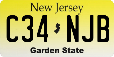 NJ license plate C34NJB