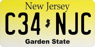 NJ license plate C34NJC