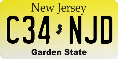 NJ license plate C34NJD