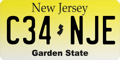 NJ license plate C34NJE