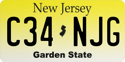 NJ license plate C34NJG