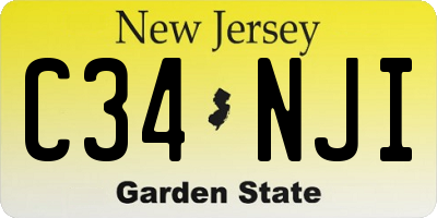 NJ license plate C34NJI