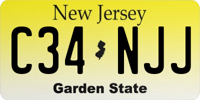 NJ license plate C34NJJ