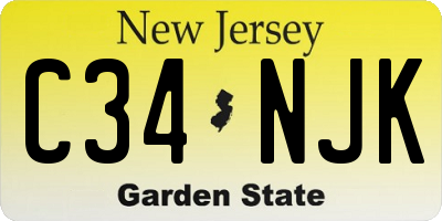 NJ license plate C34NJK