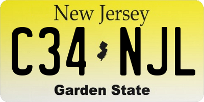 NJ license plate C34NJL