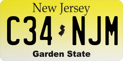 NJ license plate C34NJM