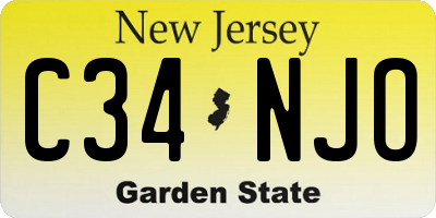 NJ license plate C34NJO