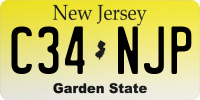 NJ license plate C34NJP