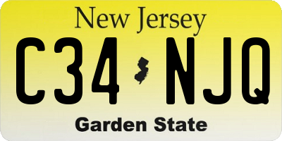 NJ license plate C34NJQ