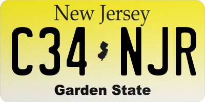 NJ license plate C34NJR
