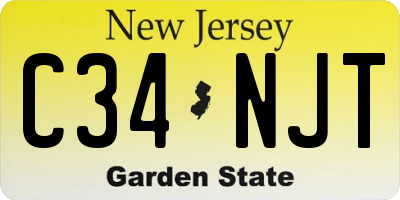 NJ license plate C34NJT