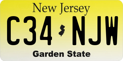 NJ license plate C34NJW