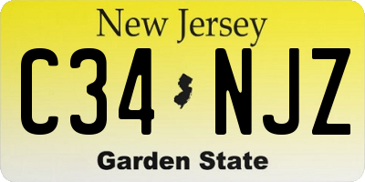 NJ license plate C34NJZ
