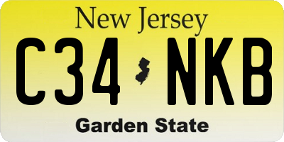 NJ license plate C34NKB