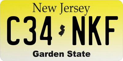 NJ license plate C34NKF