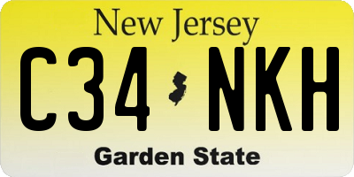 NJ license plate C34NKH