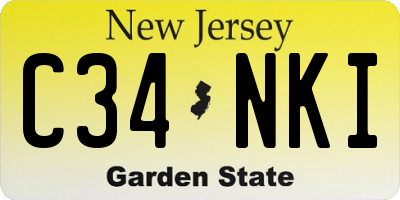 NJ license plate C34NKI