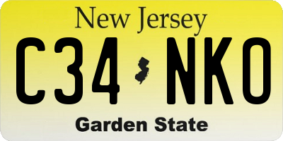 NJ license plate C34NKO