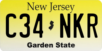 NJ license plate C34NKR
