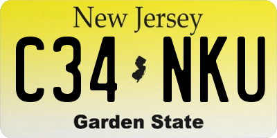 NJ license plate C34NKU