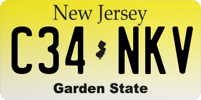 NJ license plate C34NKV