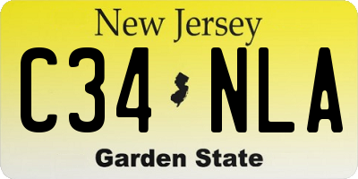 NJ license plate C34NLA