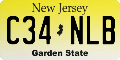 NJ license plate C34NLB