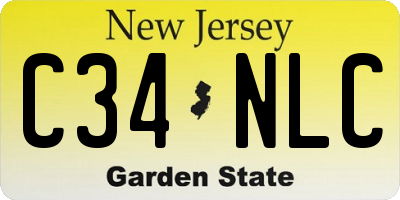 NJ license plate C34NLC