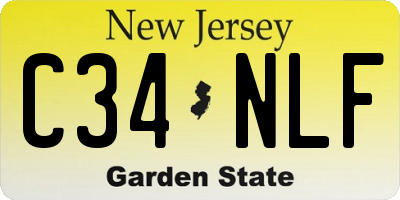 NJ license plate C34NLF