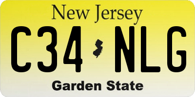 NJ license plate C34NLG