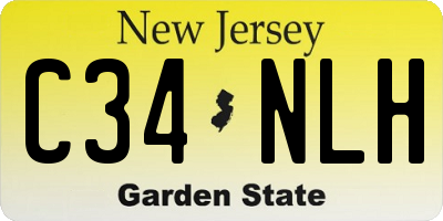 NJ license plate C34NLH